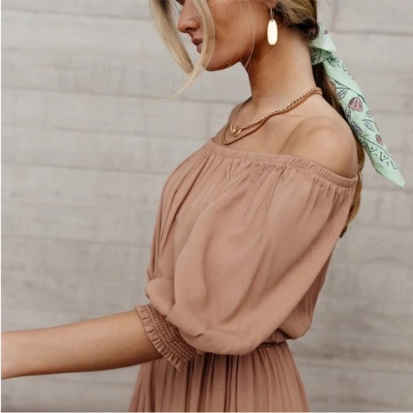 Bohme Nicolette Terracotta Maxi Dress with Puff Sleeves - Picture 3 of 11